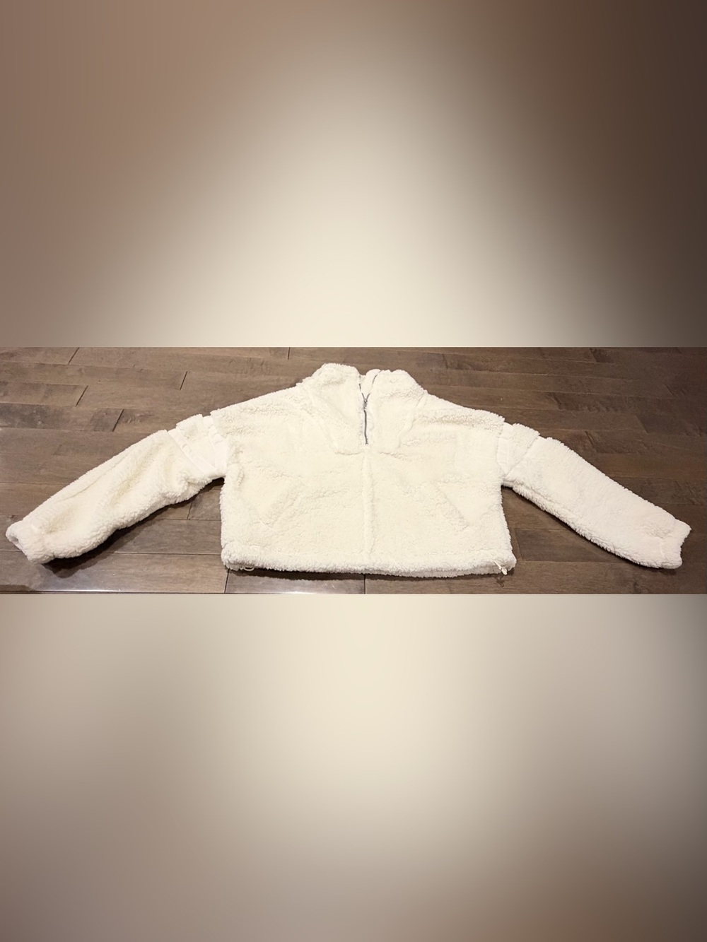 Like New FP Movement W Sz M White Faux Fur Nantucket Fleece Half-Zip Pullover